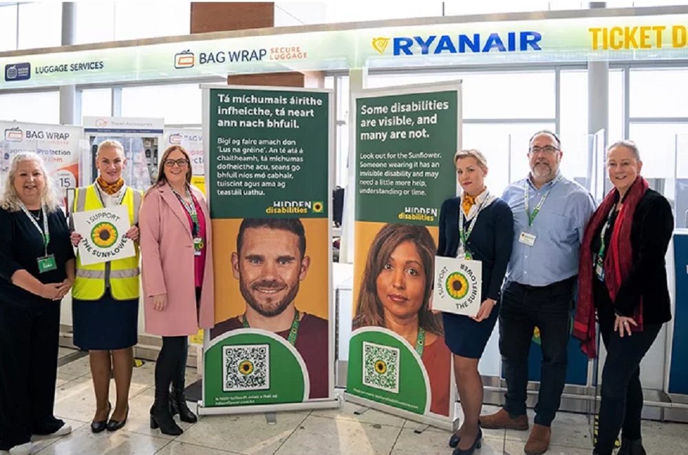 Ryanair wprowadza Słonecznik ukrytych niepełnosprawności